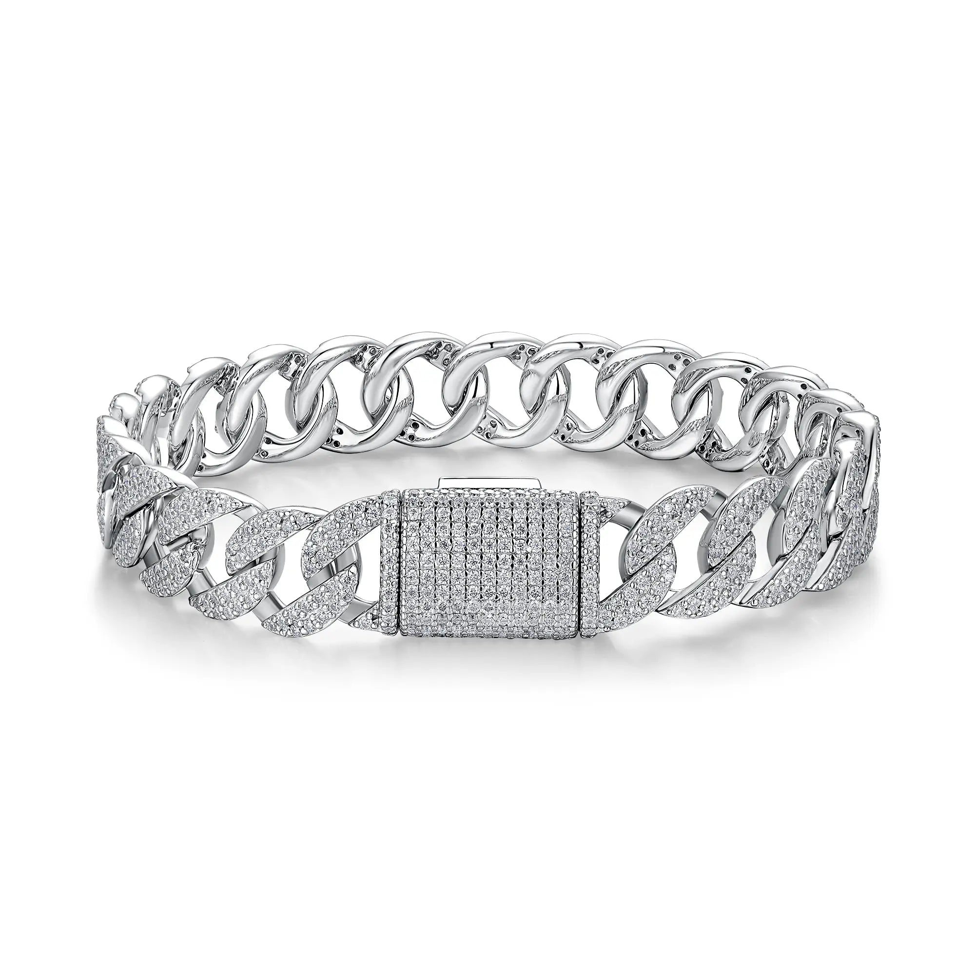 Set With Top-quality Moissanite, This Luxurious And Fashionable Light Luxury Jewelry Silver Bracelet Is Made Of S925 Silver Electroplated With Platinum NP Collection