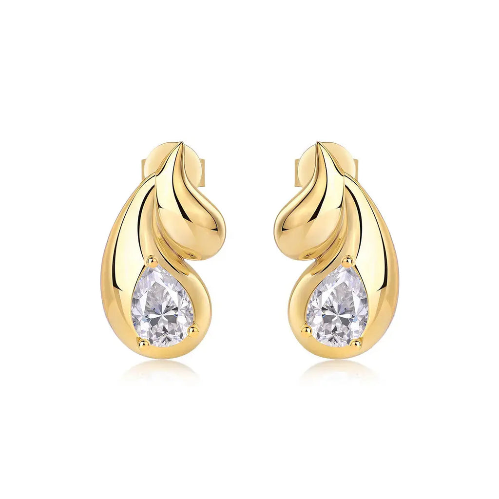 Water Drop - Premium Moissanite Luxury Fashion Light Luxury Jewelry Silver Stud Earrings S925 Silver Electroplated Gold NP Collection