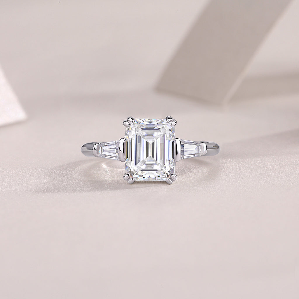 Starry Sky Mirror - Moissanite S925 Sterling Silver And Platinum Diamond Ring