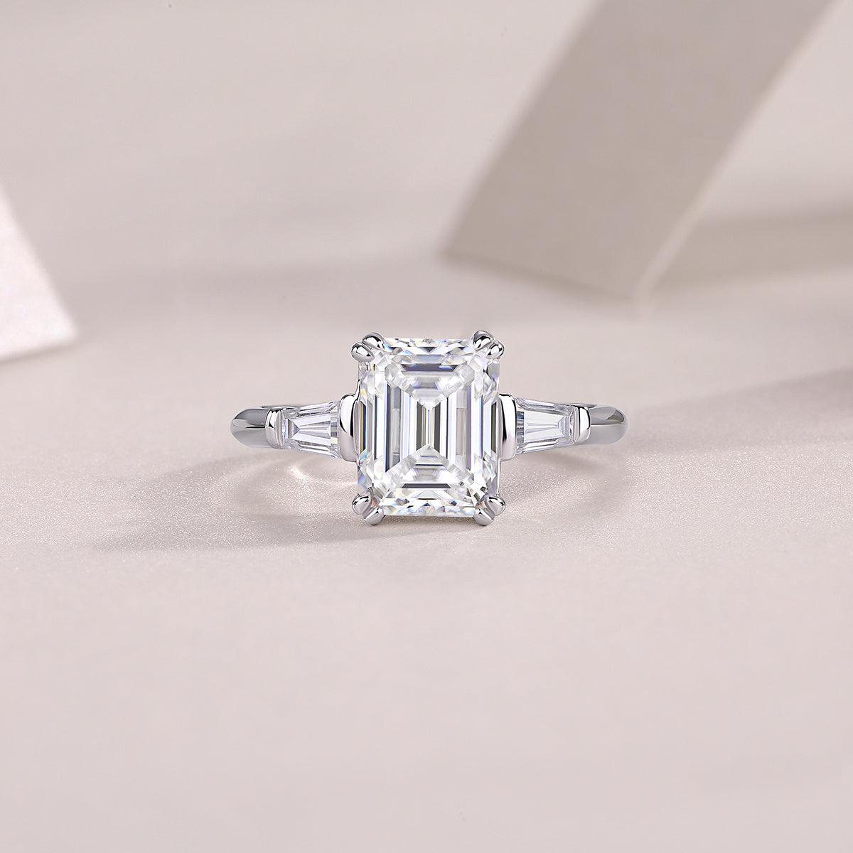 Starry Sky Mirror - Moissanite S925 Sterling Silver And Platinum Diamond Ring