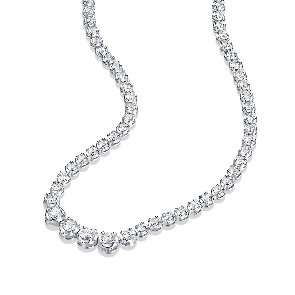 Diamond Pendant Necklace With Mosan Diamond Silver Ornaments