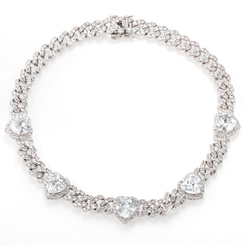 Color Love Necklace Chain Necklace Zircon INS Popular