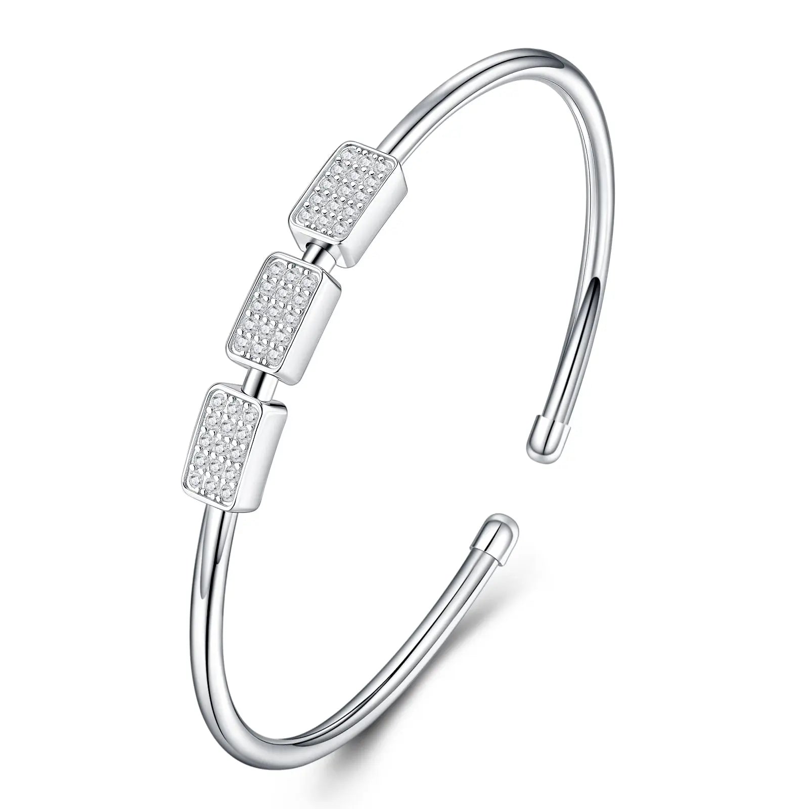 A Luxurious And Fashionable Minimalist Jewelry Bracelet Featuring Top-quality Moissanite, Made Of S925 Silver Electroplated With Platinum. - N&P Colletion