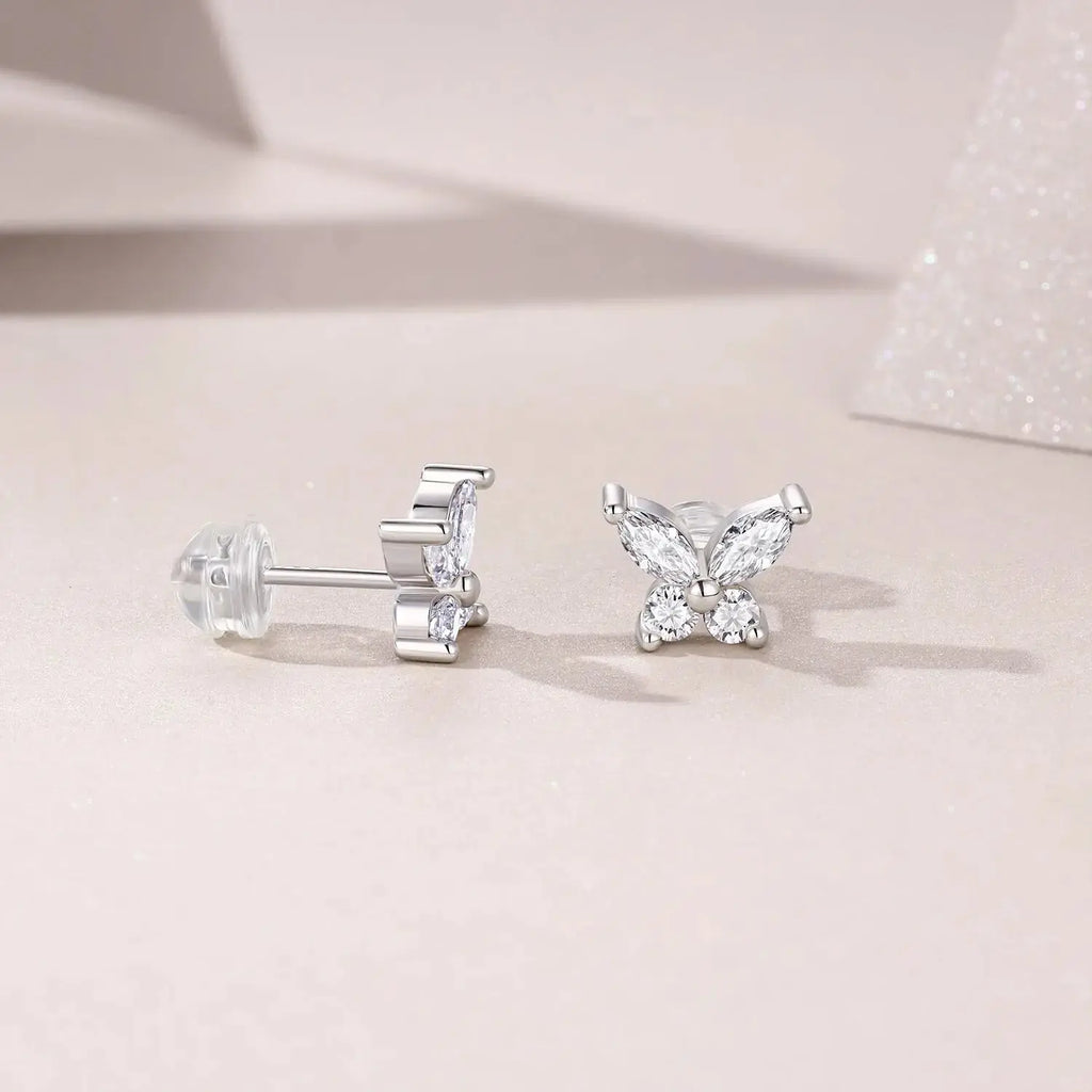 Top-quality Moissanite Luxury And Fashionable Light Luxury Jewelry Silver Stud Earrings S925 Silver Plated Platinum NP Collection