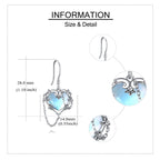 Heart Moonstone Earrings 925 Sterling Silver