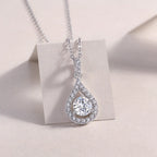 1Heart Charm Diamond Jewelry Piece Set with 1-Carat Moissan Diamond S925 Sterling Silver and Platinum-Plated Pendant