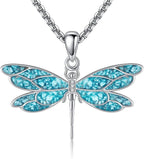 Turquoise Necklace Dragonfly 925 Sterling Silver 