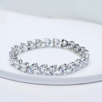 S925 Sterling Silver Bracelet Full Diamond Heart-shaped Bracelet