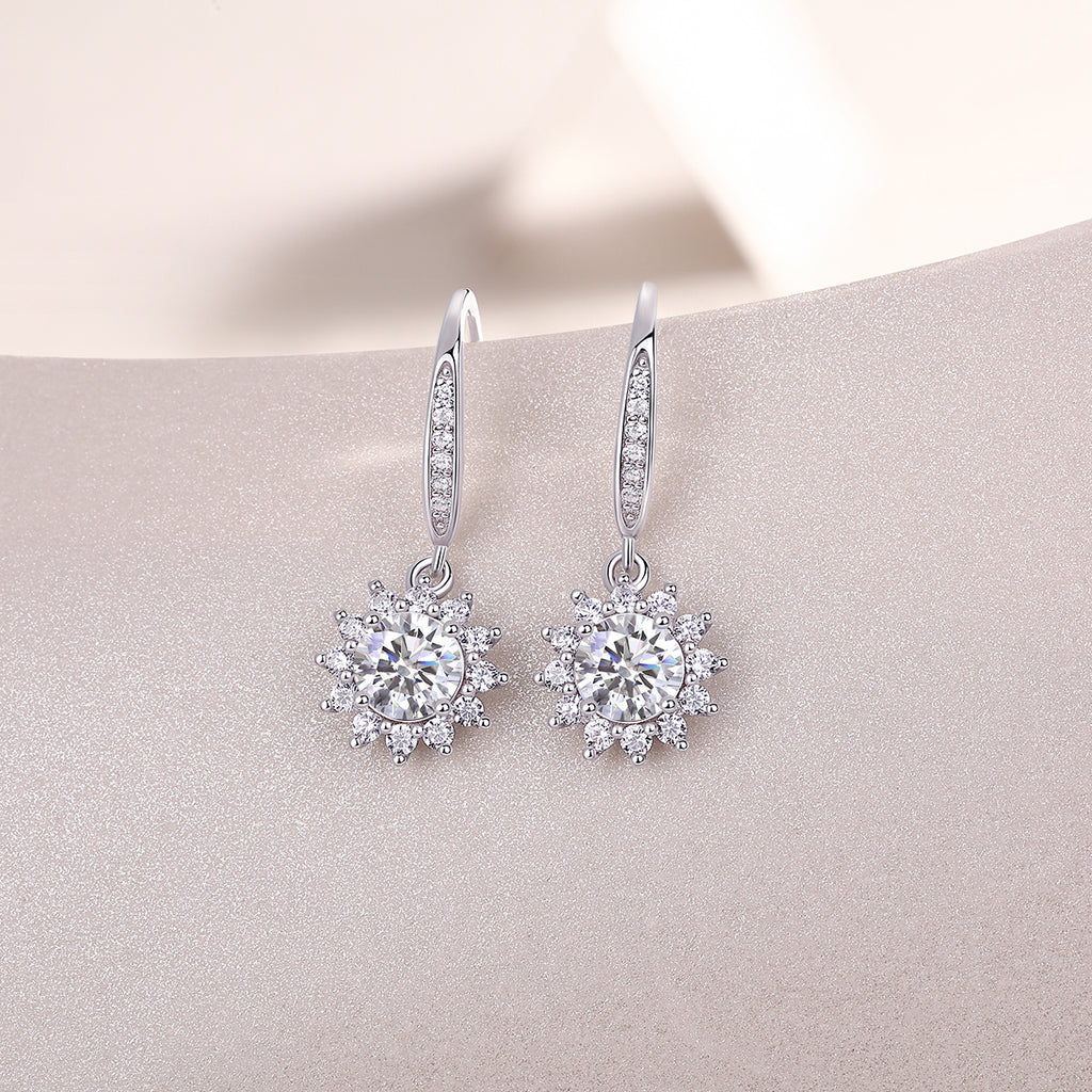 Qingcheng - Half-carat Moissan Diamond S925 Sterling Silver And Platinum-plated Stud Earrings