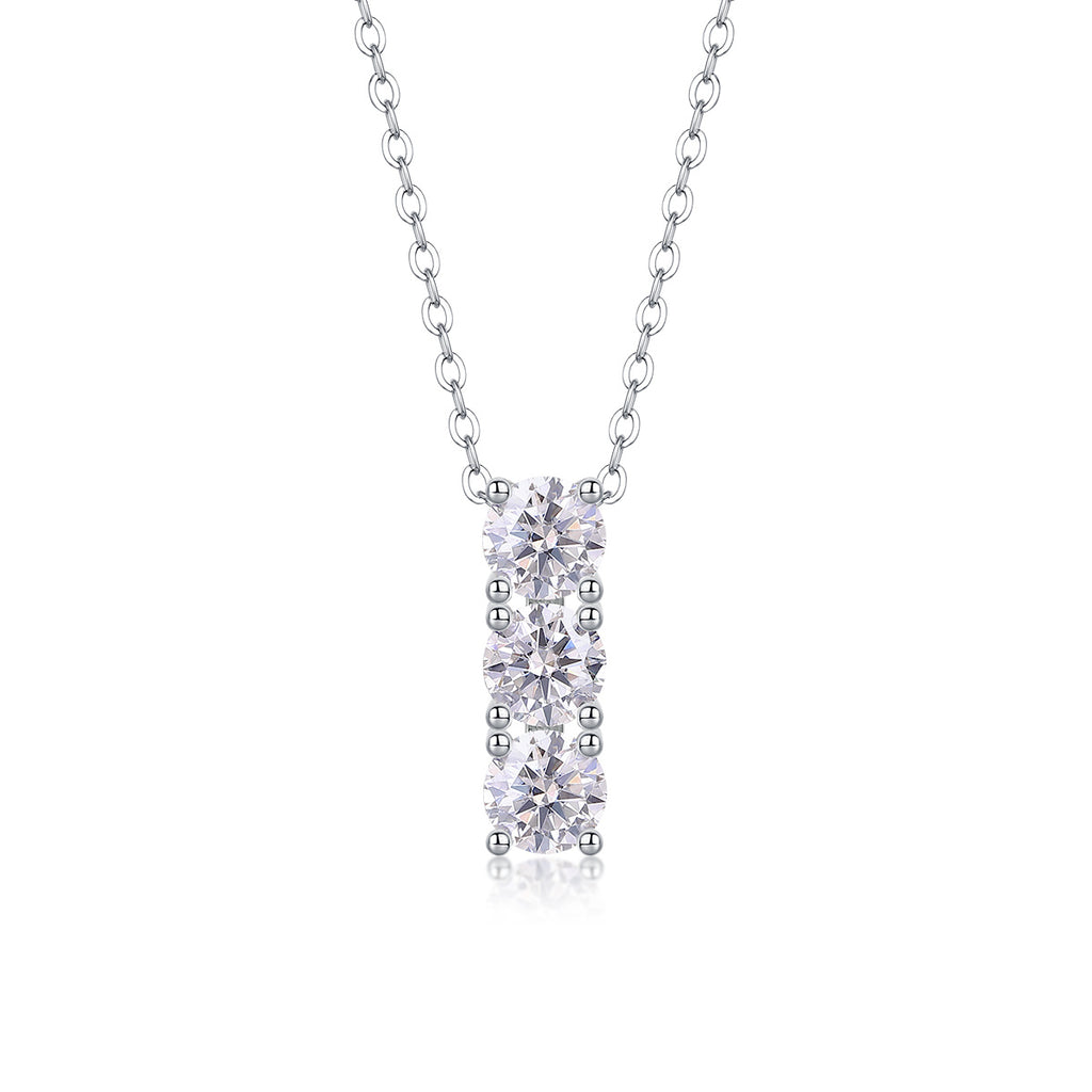 Round - 0.5-carat Moissan Diamonds, S925 Sterling Silver And Platinum Plating Pendant