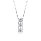 Round - 0.5-carat Moissan Diamonds, S925 Sterling Silver And Platinum Plating Pendant