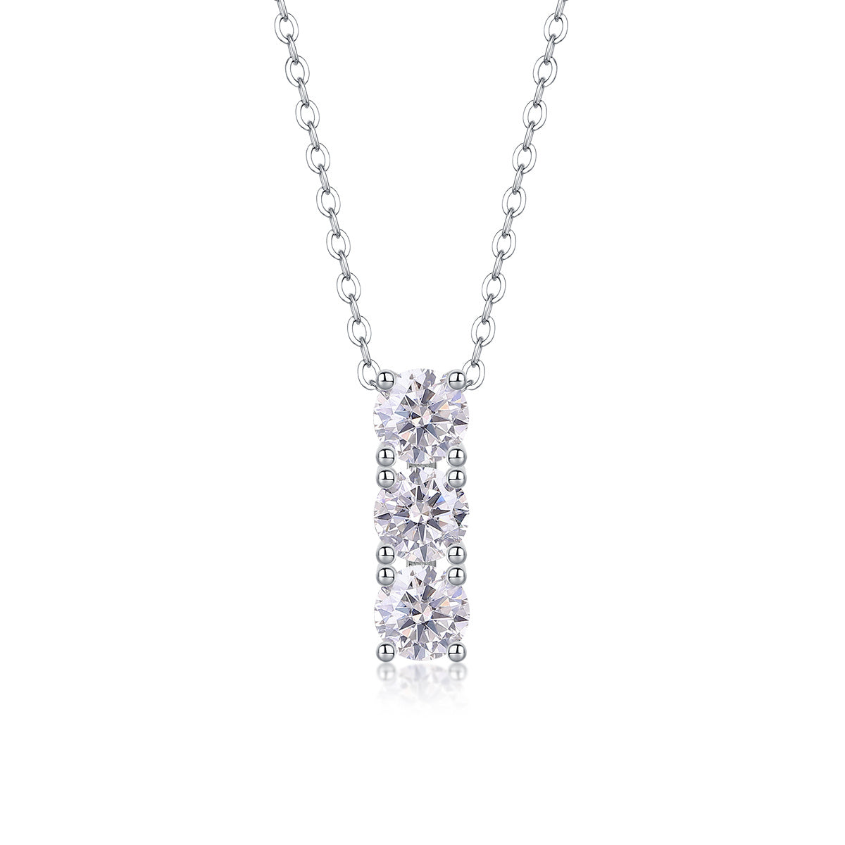 Round - 0.5-carat Moissan Diamonds, S925 Sterling Silver And Platinum Plating Pendant