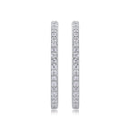 1Ribbon - Square Moissanite S925 Sterling Silver Earrings with Platinum-Plated Stud Earrings