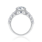 A 3-carat Luxury And Fashionable Light Luxury Jewelry Silver Ring Set With Top-quality Moissanite, S925 Silver Plated With Platinum NP Collection
