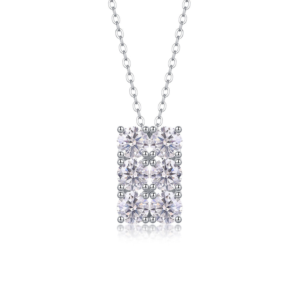 Grand Round - 0.5-carat And 0.3-carat Moissan Diamonds, S925 Sterling Silver And Platinum-plated Pendant