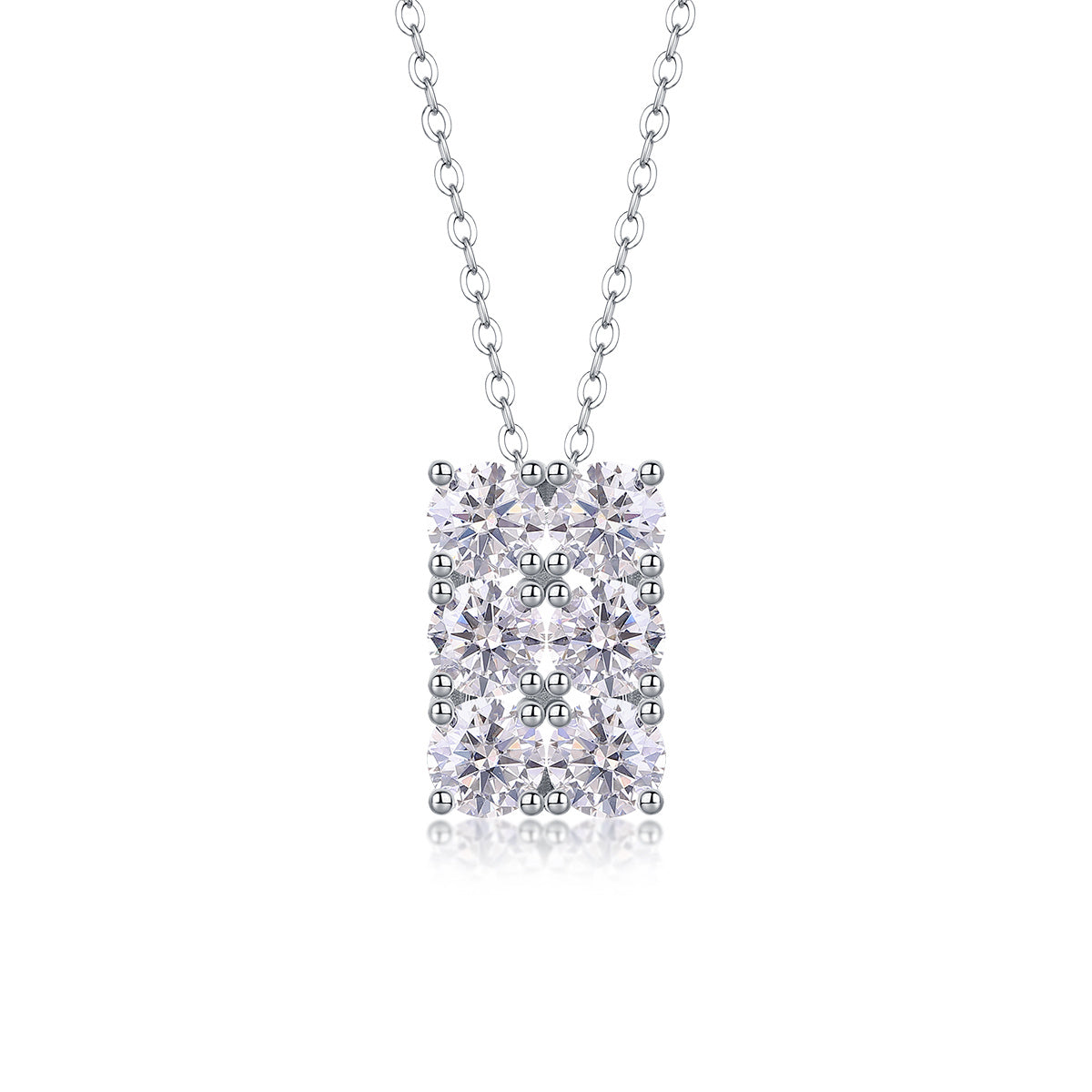 Grand Round - 0.5-carat And 0.3-carat Moissan Diamonds, S925 Sterling Silver And Platinum-plated Pendant