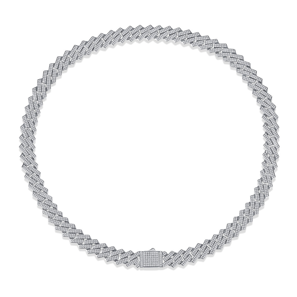Men's Mosan Diamond S925 Silver Necklace