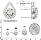 Moissanite Stud Earrings, 18K White Gold Vermeil, 925 Sterling Silver 1.0Ct 