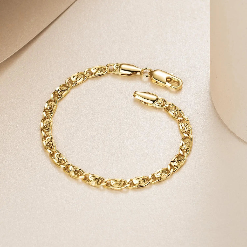 14K Gold Bracelet Cuban Chain 