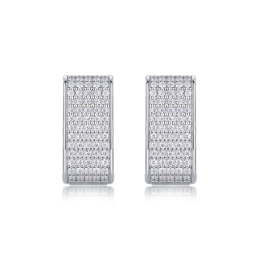 Diamond Earrings Stud Set With Mosan Diamond Silver