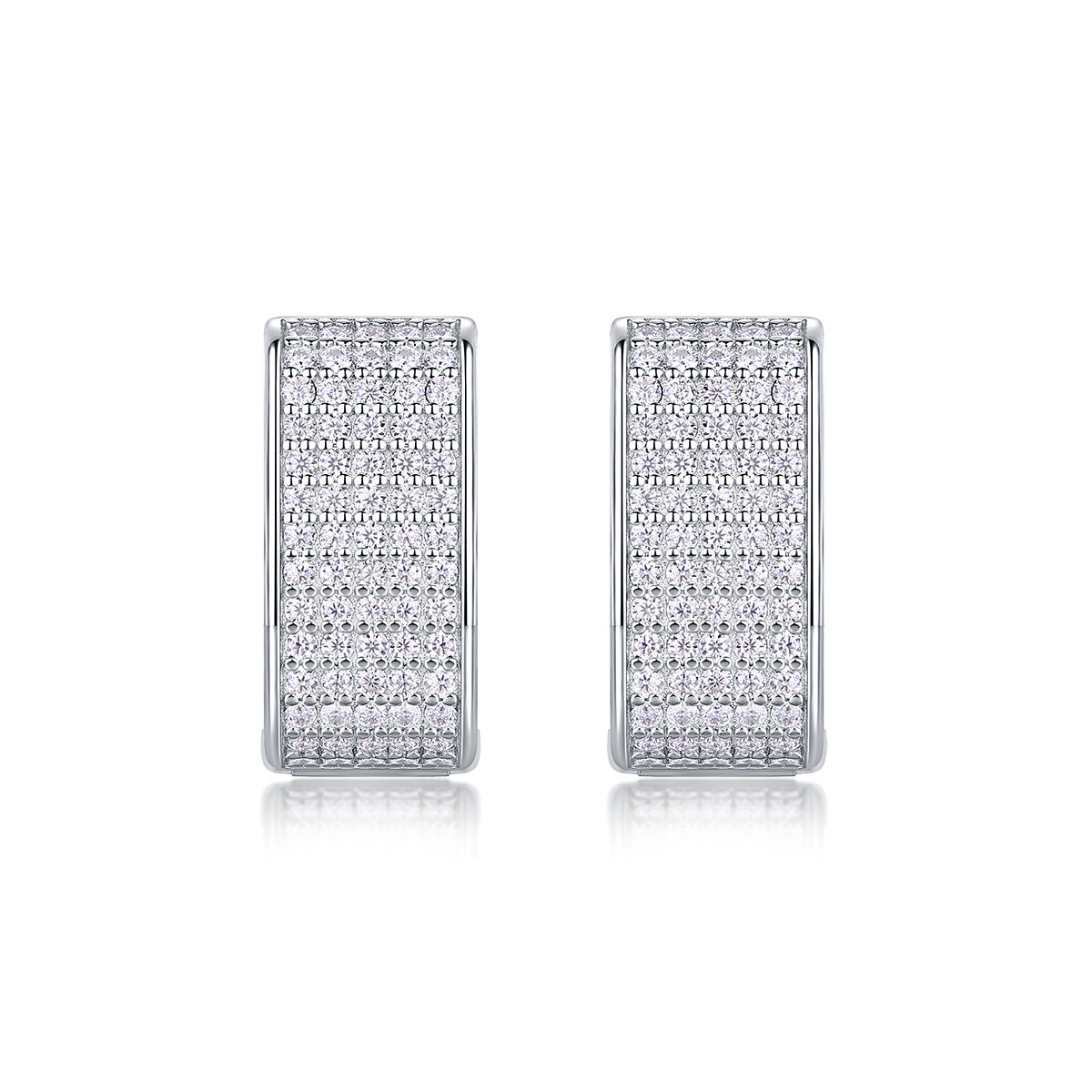 Diamond Earrings Stud Set With Mosan Diamond Silver