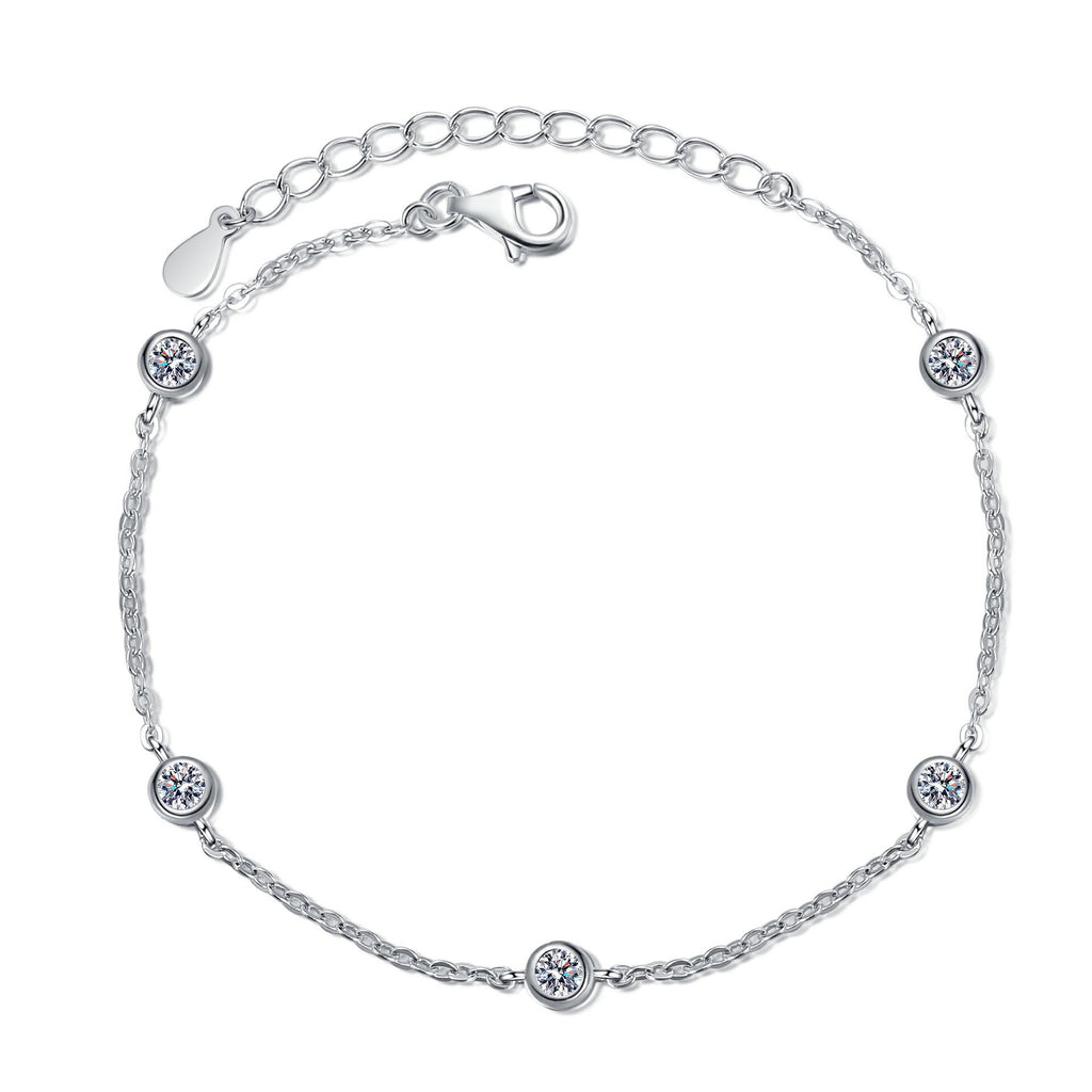 Sterling Silver Moissanite Simple Elegant Bracelet