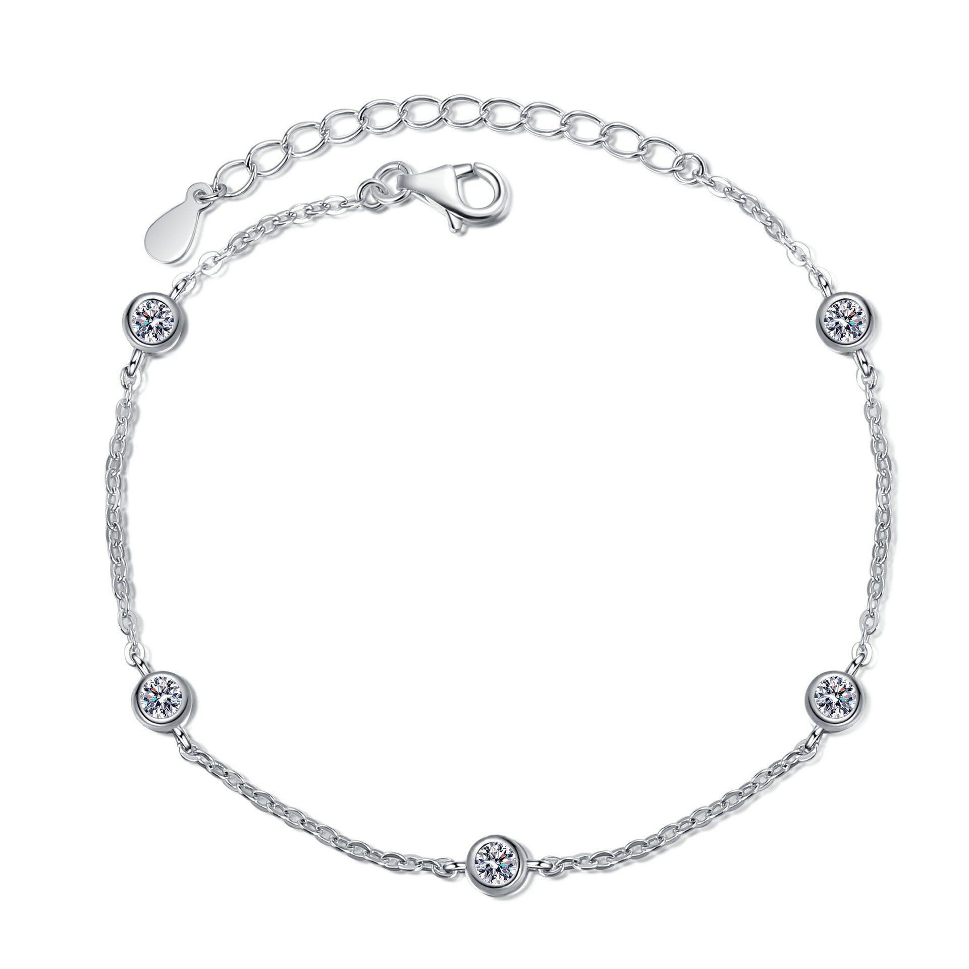 Sterling Silver Moissanite Simple Elegant Bracelet