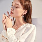 Sterling Silver Zirconia Snowflake Leverback Dangle Drop Earrings Jewelry