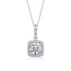 1Innocence Diamond Jewelry Piece Set with 2-Carat Moissanite S925 Sterling Silver and Platinum-Plated Pendant