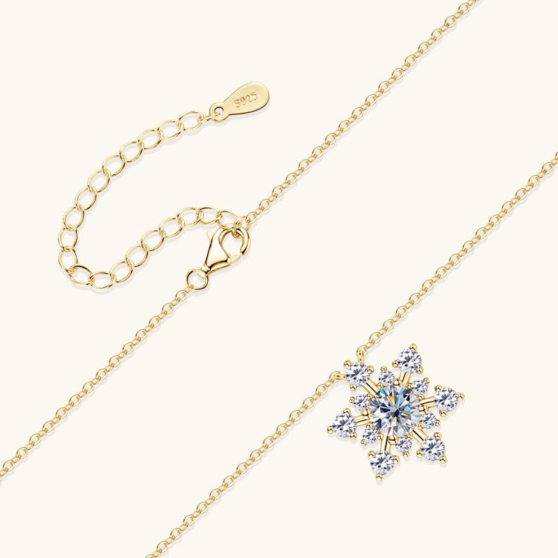 New Ins Style Snowflake Moissanite Necklace
