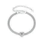 S925 Sterling Silver 1 Karat Moissanite Love Woven Bracelet
