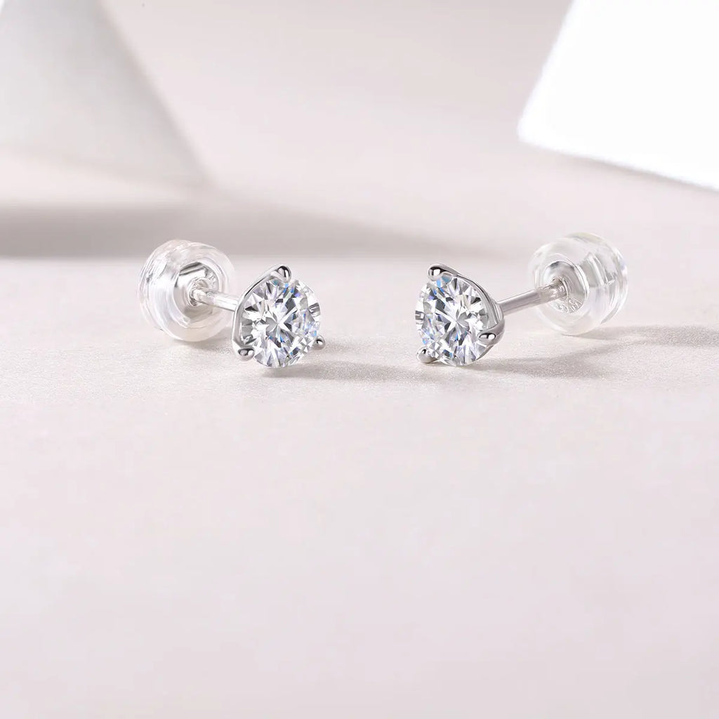 1Freeze Frame – Luxury Fashion Diamond Stud Earrings with Moissanite, Silver Jewelry - N&P Colletion