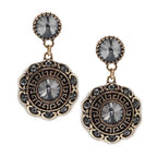 Charcoal Crystal Drop Earrings NP Colletion