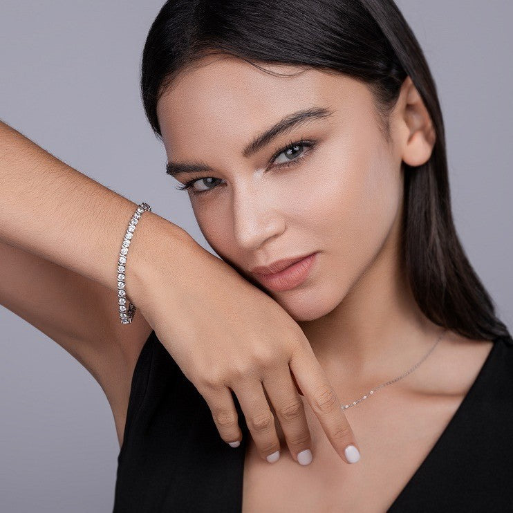 Light Luxury High-grade Fashion 925 Silver Horoscope Buckle Full Inlaid Bracelet