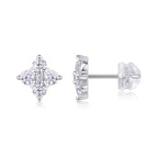 Sweetheart French - Moissanite S925 Sterling Silver And Platinum-plated Stud Earrings