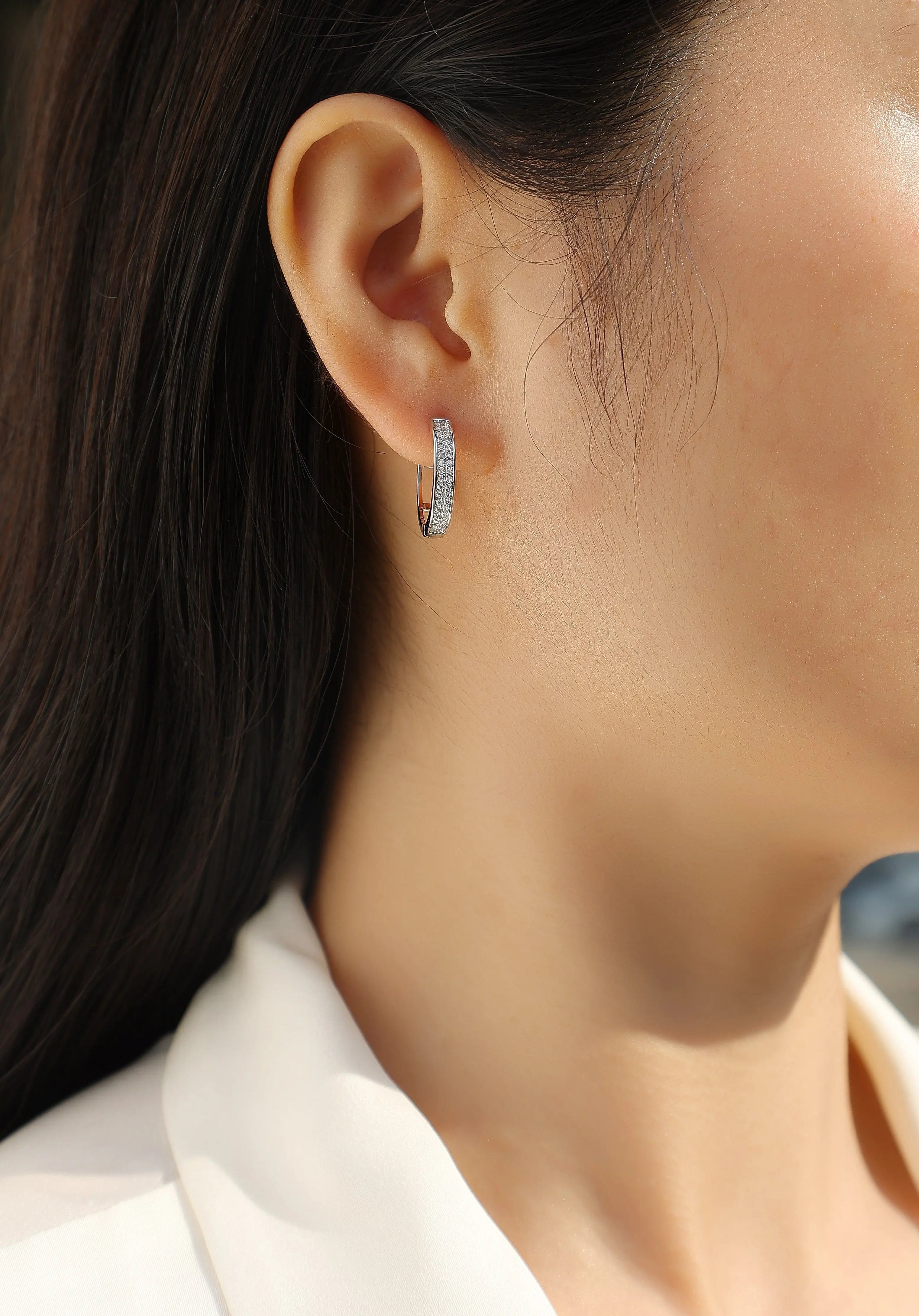 1Firefly Light - Moissanite S925 Sterling Silver Earrings with Platinum-Plated Stud Earrings