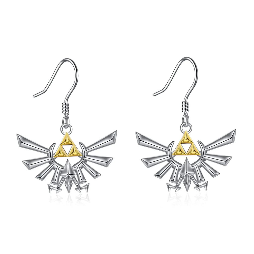 YFN Zelda Earrings Sterling Silver Anime Dangle Drop Earrings Zelda Jewelry Gifts for Women