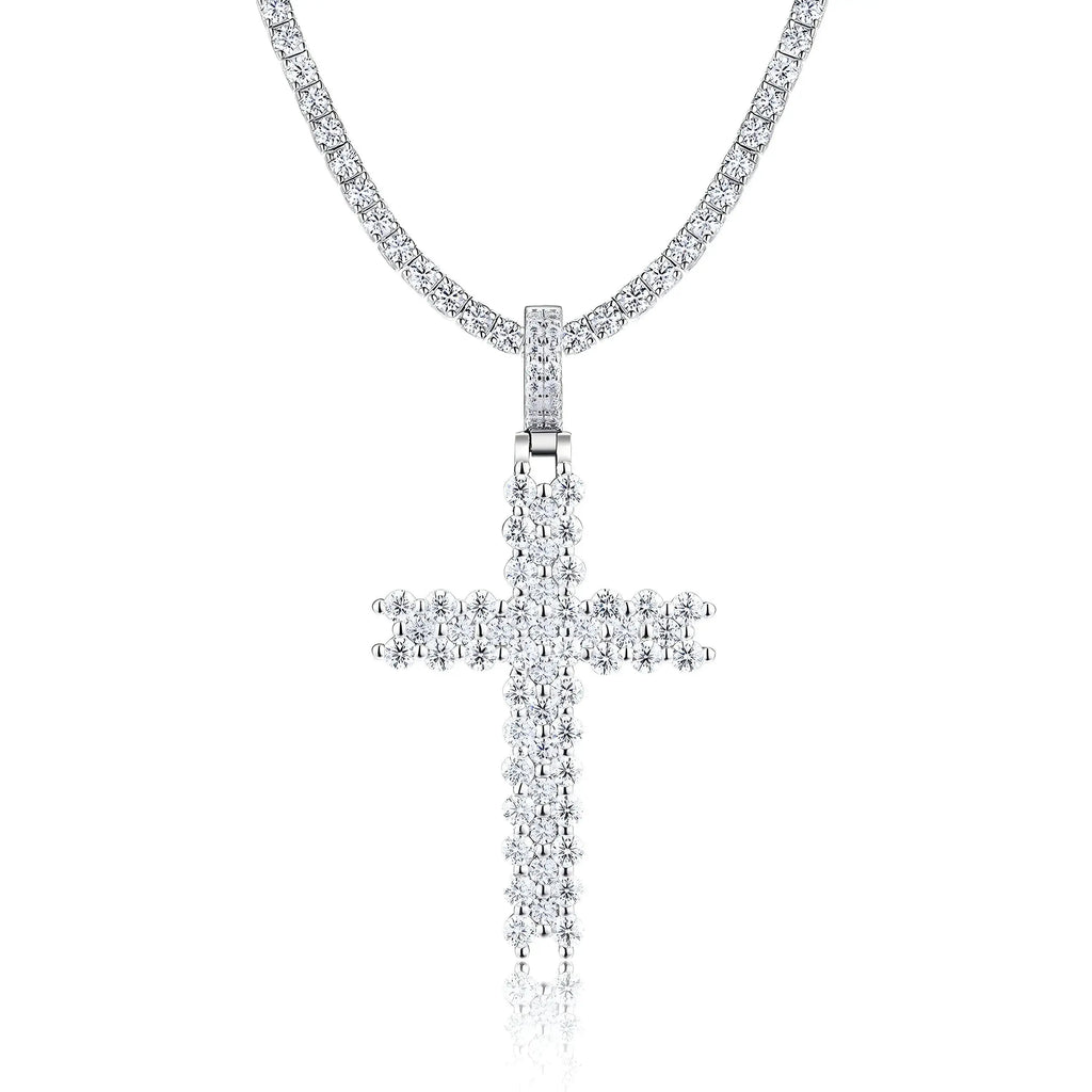 Holy Light - A Fashionable And Trendy Necklace Pendant Set With Top-quality Moissanite S925 And Silver Plated With Platinum Can Be Tested With A Diamond Pen NP Collection