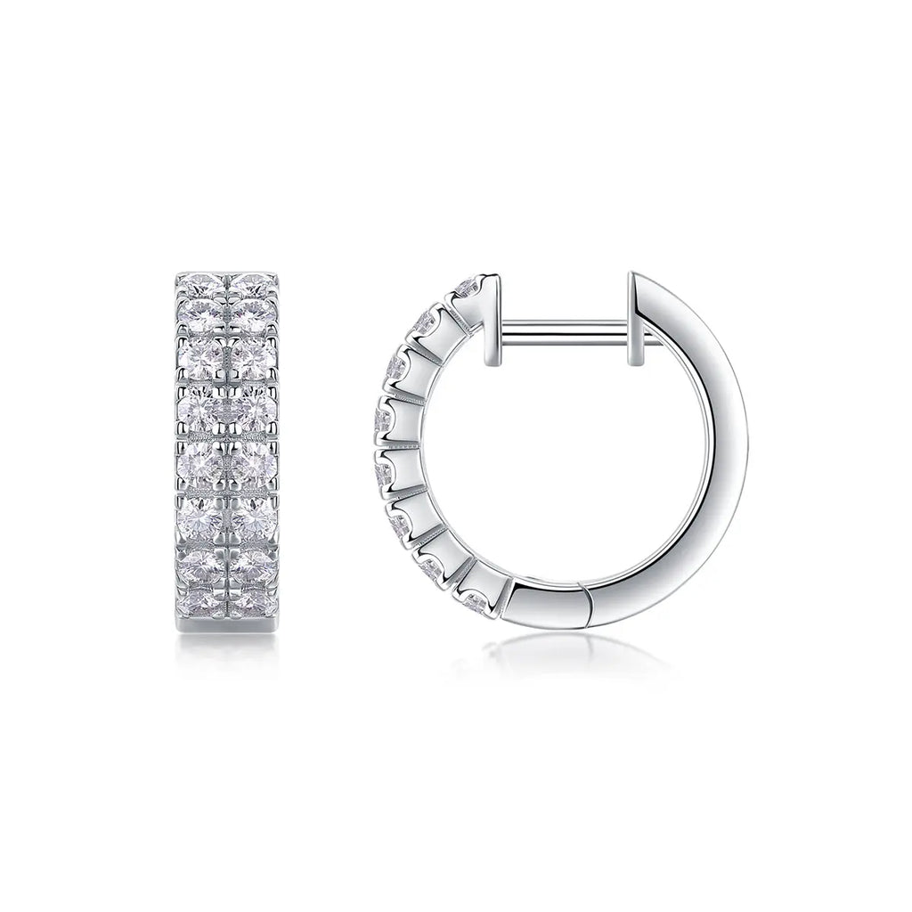 Dynamic – Moissanite Luxury & Fashionable Silver Stud Earrings, S925 Platinum Plated NP Collection