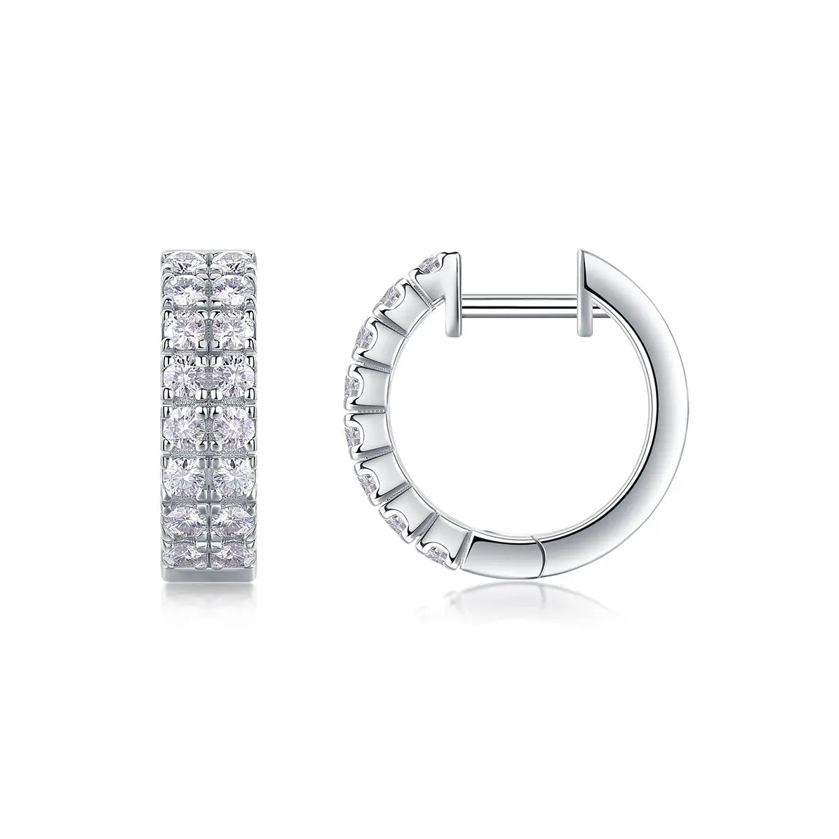 Dynamic – Moissanite Luxury & Fashionable Silver Stud Earrings, S925 Platinum Plated NP Collection
