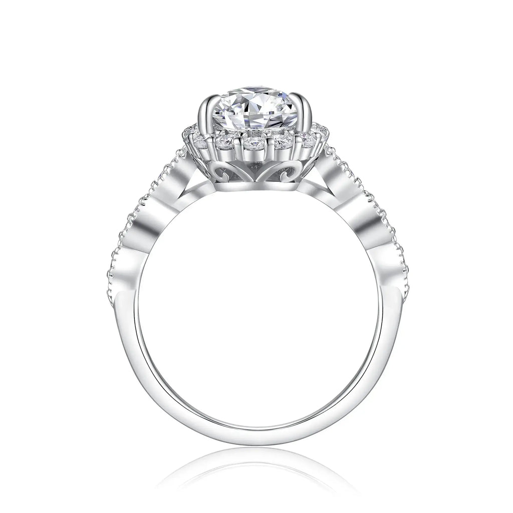 Pear-shaped Moissanite Set With Top-quality Moissanite Luxury And Fashionable Light Luxury Jewelry Silver Ring S925 Silver Electroplated With Platinum NP Collection