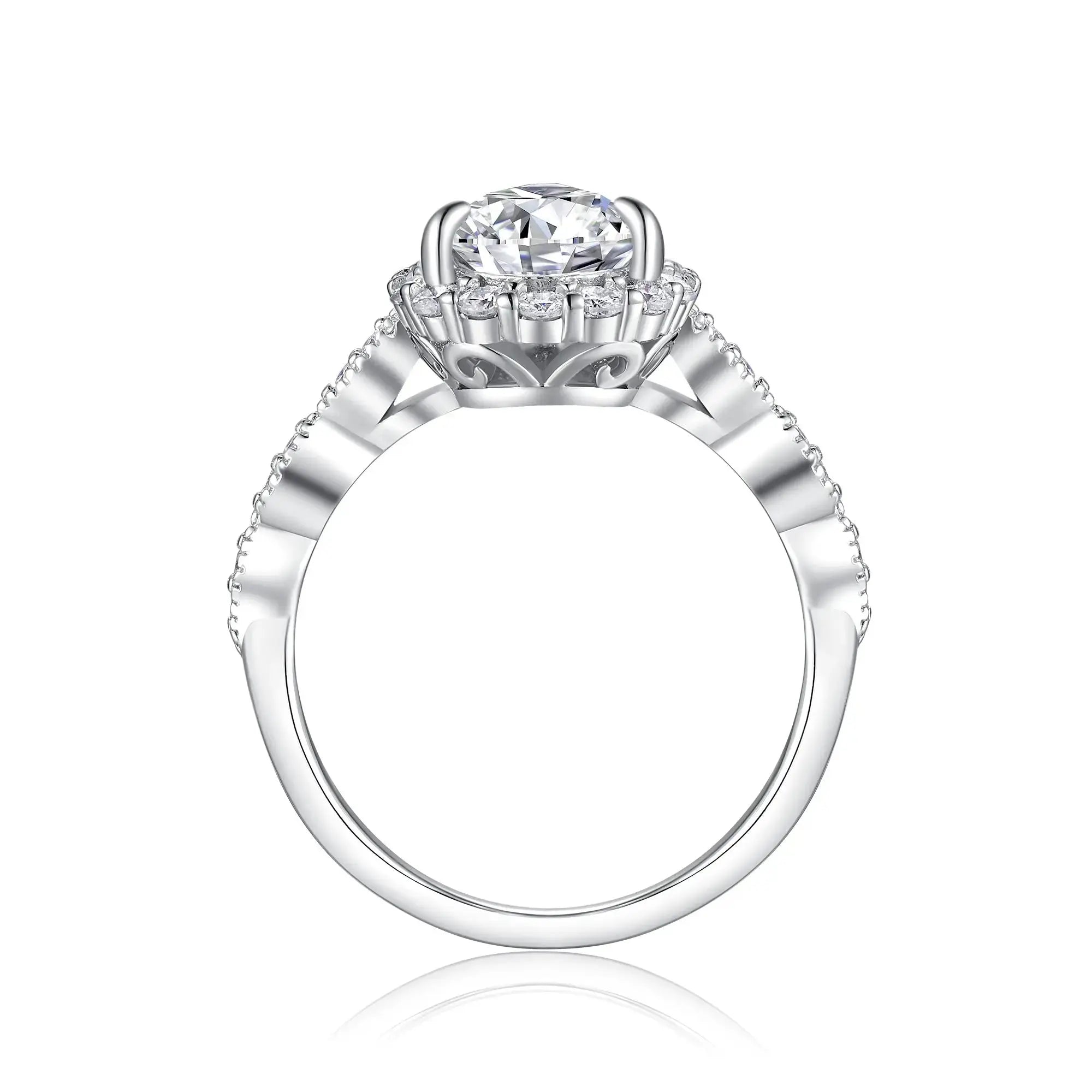 Pear-shaped Moissanite Set With Top-quality Moissanite Luxury And Fashionable Light Luxury Jewelry Silver Ring S925 Silver Electroplated With Platinum NP Collection