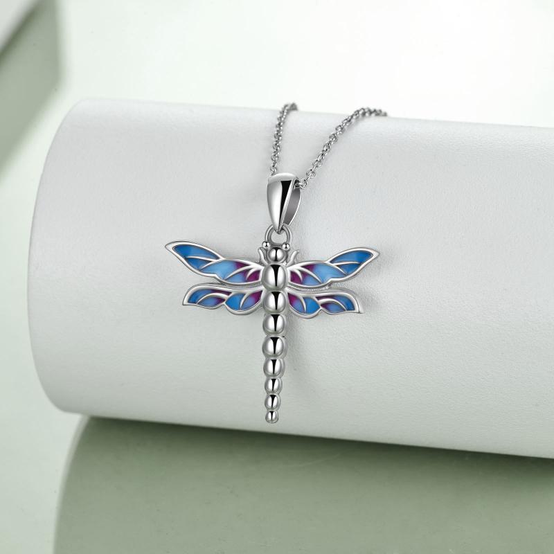 Sterling Silver Dragonfly Urn for Ashes Opal Dragonfly Cremation Necklace