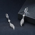 925 Sterling Silver Angel Wings Dangle Earrings