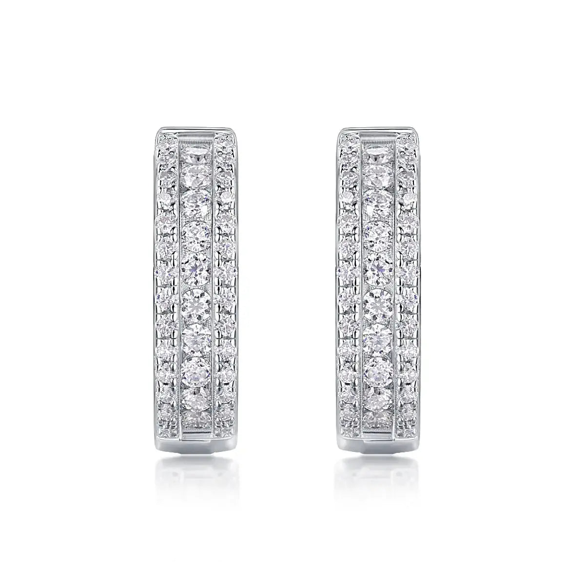 Brilliant Night - Premium Moissanite Luxury Fashion Light Luxury Jewelry Silver Stud Earrings S925 Silver Plated Platinum NP Collection