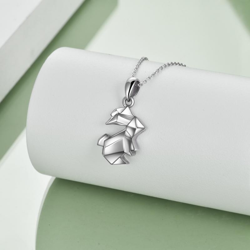 Origami Rabbit Bunny Urn Necklace for Ashes in Sterling Silver