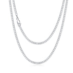 925 Sterling Silver Tennis Chain Authentic Cubic Zirconia Chain Necklace