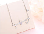 S925 Sterling Silver Faith Hope Love Cross Lifeline Heart Necklace Bracelet | Lifeline Heart Pendant Necklace Christian Jewelry Gifts for Women Inspirational Jewelry