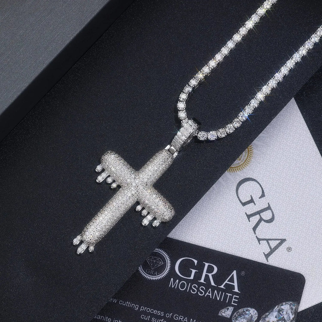 Moissanite, This Luxurious And Fashionable Light Luxury Trend Jewelry Necklace Pendant Is Made Of S925 Silver Electroplated With Platinum NP Collection
