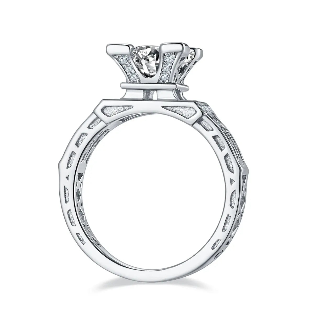 1-Carat Luxury Moissanite S925 Platinum-Plated Silver Ring – Light Luxury Jewelry NP Collection